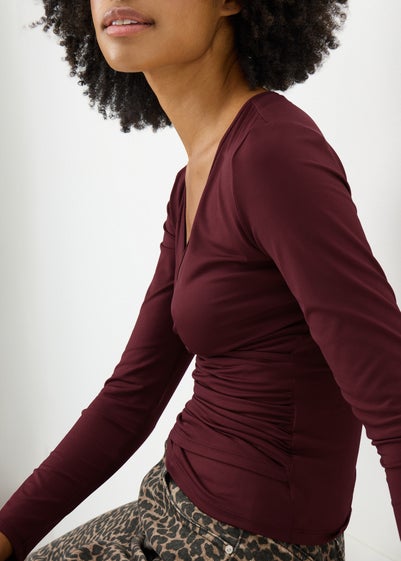 Burgundy Wrap Top