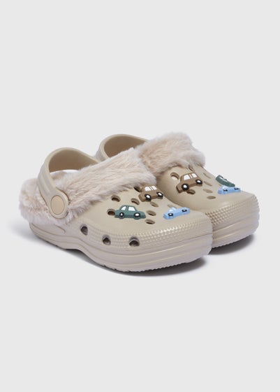 Boys Beige Badge Clogs (Younger 4-Older 13)