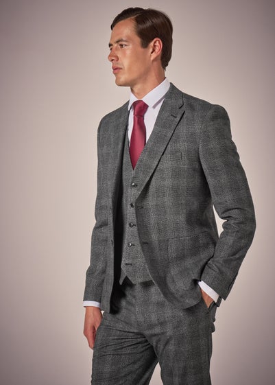 Taylor & Wright Stanton Grey Check Slim Fit Jacket
