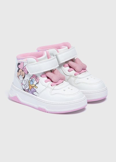 Disney Girls Pink Minnie Mouse High Top Trainers (Younger 4-12)