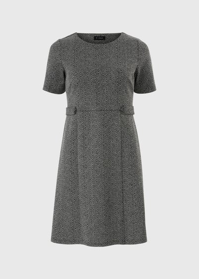 Grey Ponte Zig Zag Dress