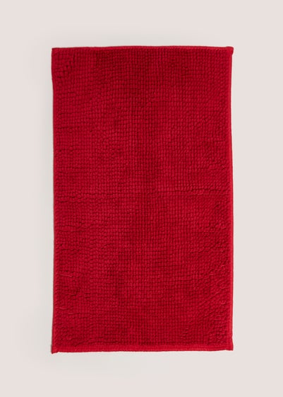Red Chenille Bath Mat