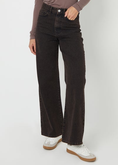 Threadbare Chocolate Wide Leg Denim Jeans