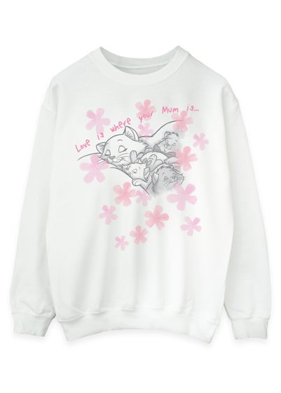 Disney Aristocats Love Is Where Mum Is White Sweatshirt