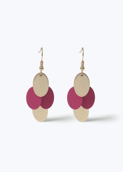 Muse Pink Disc Drop Earrings