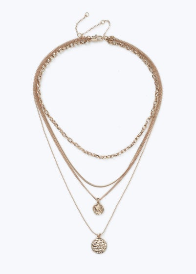 Muse Gold Multirow Coin Necklace