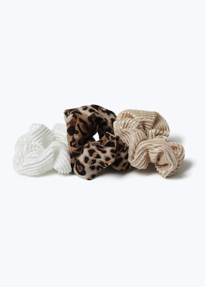 Muse 3 Pack Textured Leopard Scrunchies