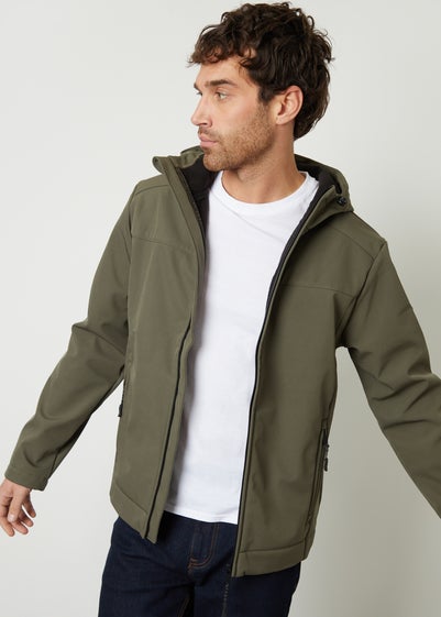 Threadbare Khaki Fleece Lined Hooded Jacket