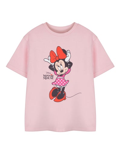 Disney Minnie Mouse Pose Girls Pink T-Shirt (18 Months - 8 Years)