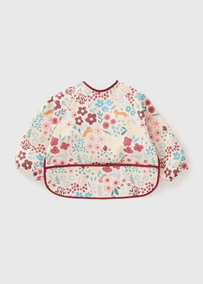 Baby Red Floral Coverall Bib