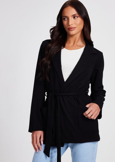 Quiz Black Tie Waist Blazer