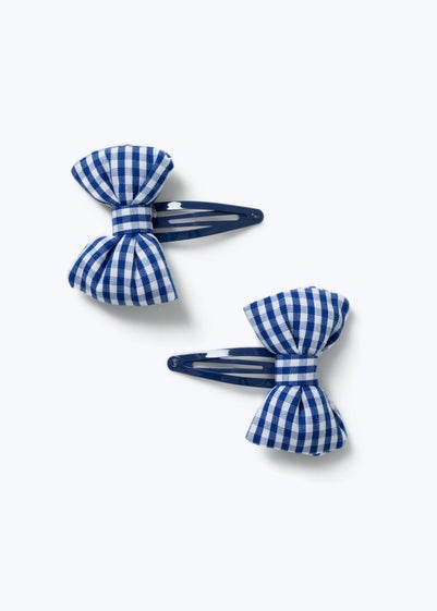 Muse Flitzy Back To School Navy Puff Bow Clips