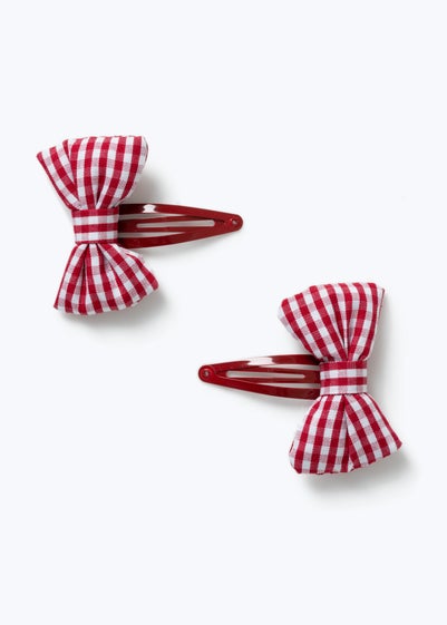 Muse Flitzy Back To School Red Puff Bow Clips