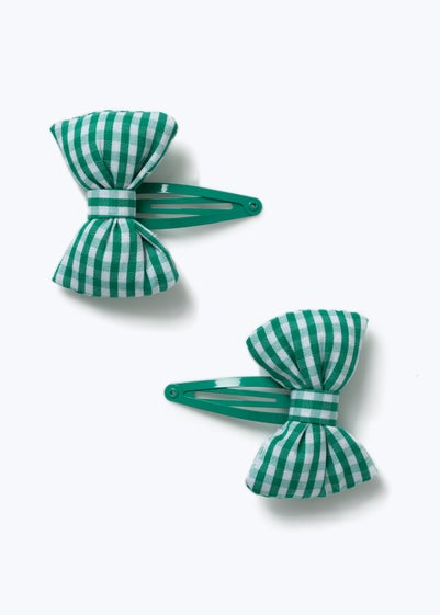 Muse Flitzy Back To School Green Puff Bow Clips