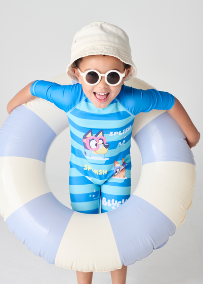 Brand Threads Bluey Blue Swim Set Blue (12 Months -5 Years)