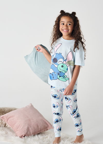 Disney Blue Girls Stitch Pyjama Set (7-12 Years)