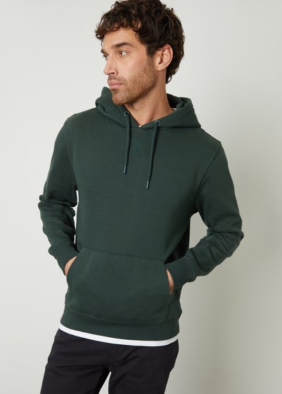 Threadbare Green Mock T-Shirt Pullover Hoodie