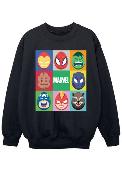 Marvel Easter Eggs Kids Black Sweatshirt (3-13 Years)