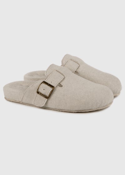 Totes Isotoner Beige Felt Clog Slipper