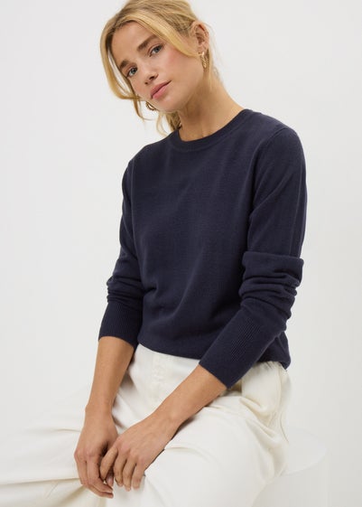 Navy Crewneck Soft Jumper