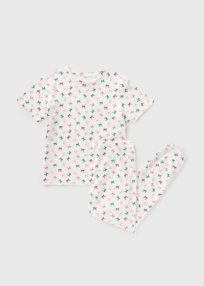Cream Bow Pyjama Set