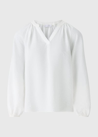 White Solid Popover Shirt