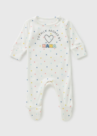 Baby Cream Nana Spot Sleepsuit (Newborn-18mths)