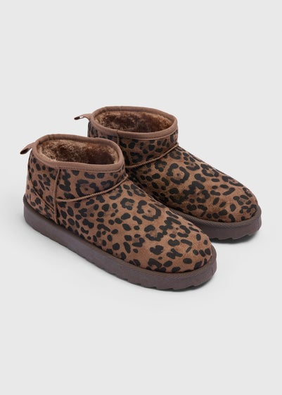 Leopard Print Mini Snug Slippers