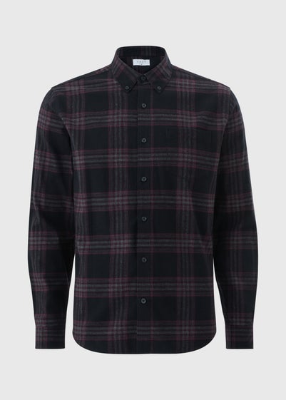 Burgundy Long Sleeve Checked Shirt