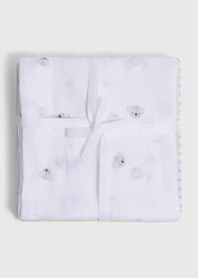 3 Pack Baby Grey Koala Muslin Cloths