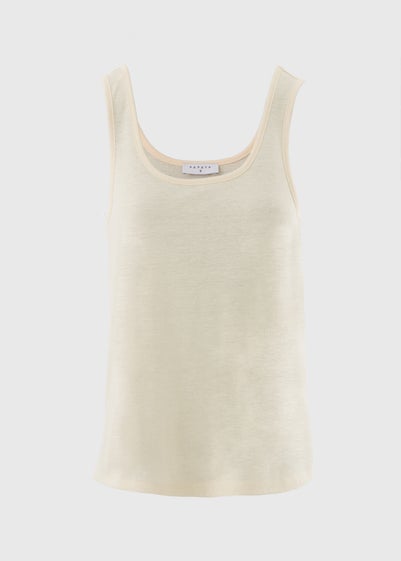 Cream Linen Blend Vest Top