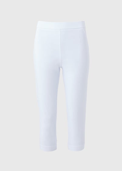 White Bengaline Cropped Leggings