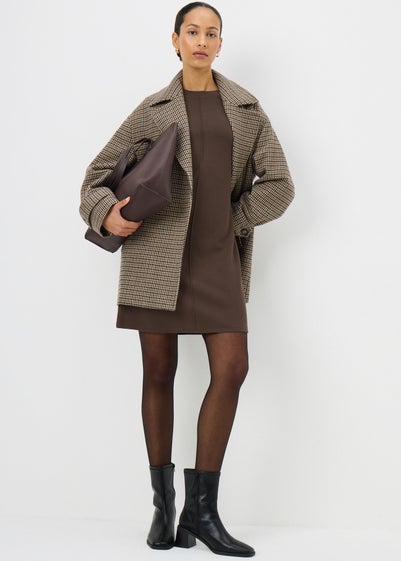 Chocolate Brown Knitted Mini Dress