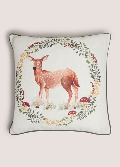 Green Fawn Animal Cushion