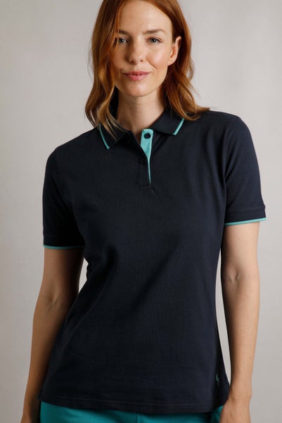 Weird Fish Navy Pammie Pique Polo Shirt
