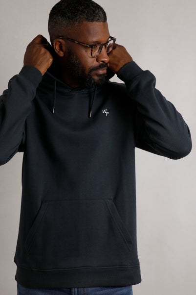 Weird Fish Navy Hugo Branded Popover Hoodie