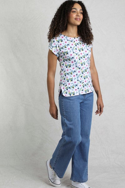 Weird Fish Blue Paw Paw Printed T-Shirt