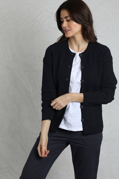 Weird Fish Navy Hayley Knitted Cardigan