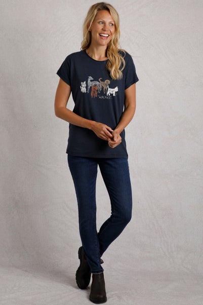 Weird Fish Navy Walkies Slub T-Shirt