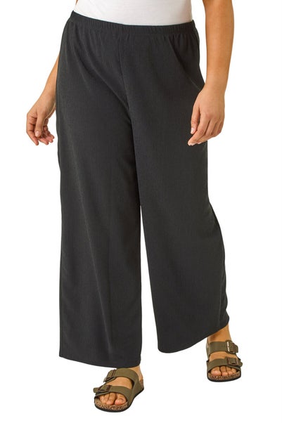 Roman Black Curve Textured Stretch Trouser