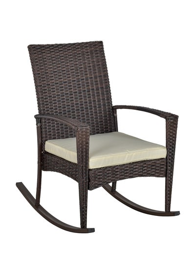 Outsunny Garden Rattan Rocking Chair Bistro Recliner Furniture Seater