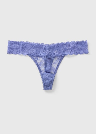 Blue Lace Thong Knickers