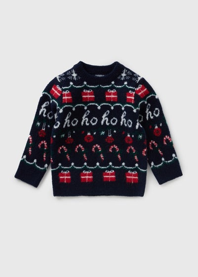 Boys Navy Fairisle Christmas Matching Family Jumper (1-13yrs)