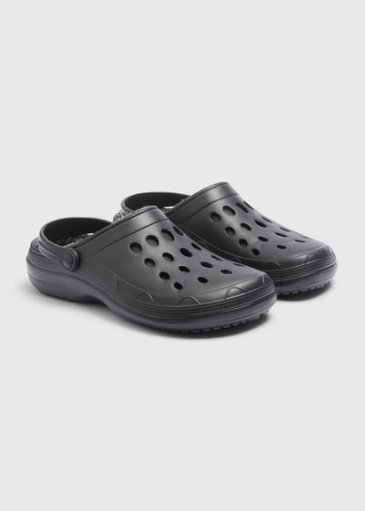 Black Fleece Lined Clogs