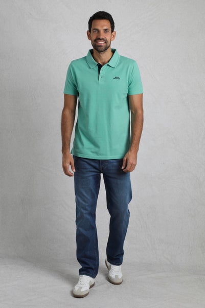 Weird Fish Aqua Miles Pique Polo