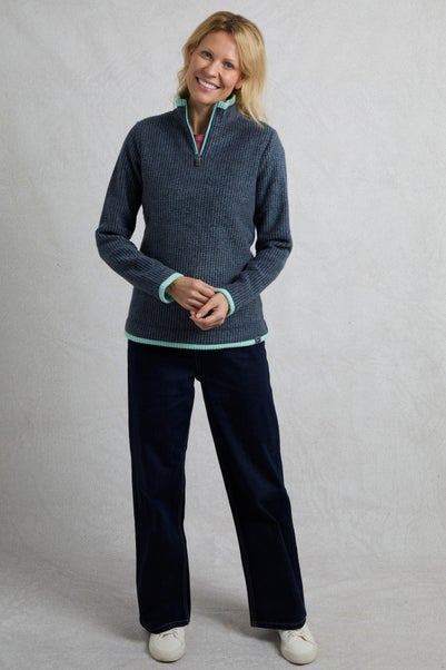 Weird Fish Blue Beye 1/4 Zip Grid Fleece