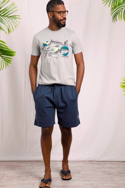 Weird Fish Navy Hamilton Sunwashed Sweatshirt Shorts