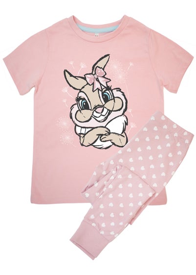 Disney Bambi Thumper Girls Pink Hearts Pyjamas (3-8 Years)