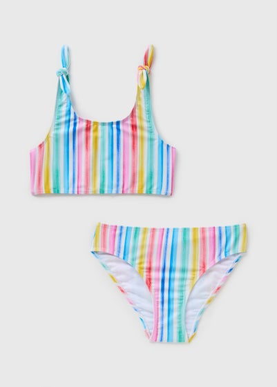 Girls Multicolour Stripe Bikini Set (6-13yrs)