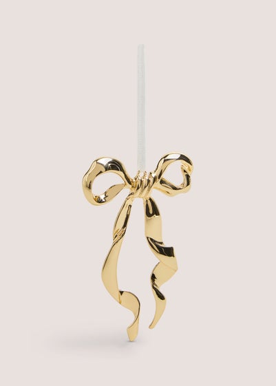 Gold Metal Bow Christmas Tree Decoration